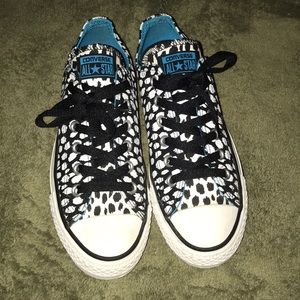 Converse all star black/white animal print low top